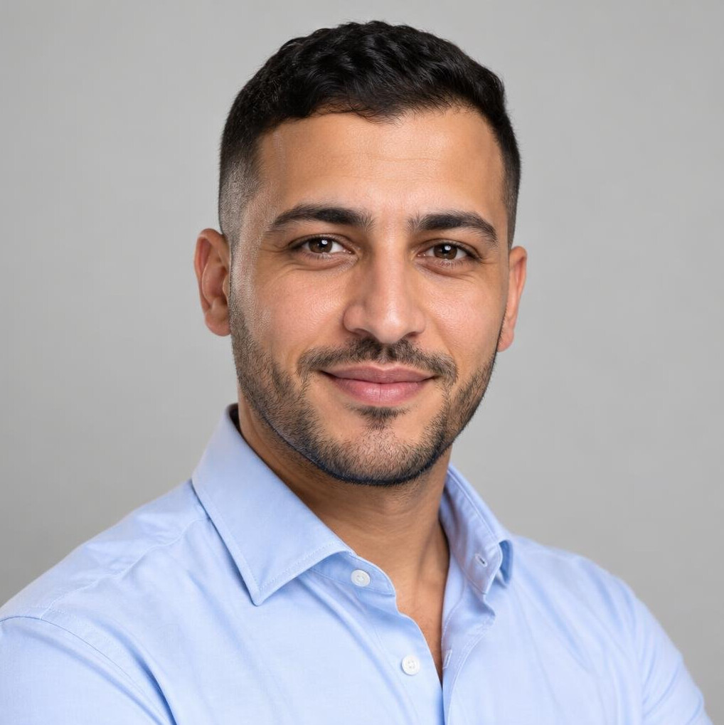 Portrait of a young man in a light shirt